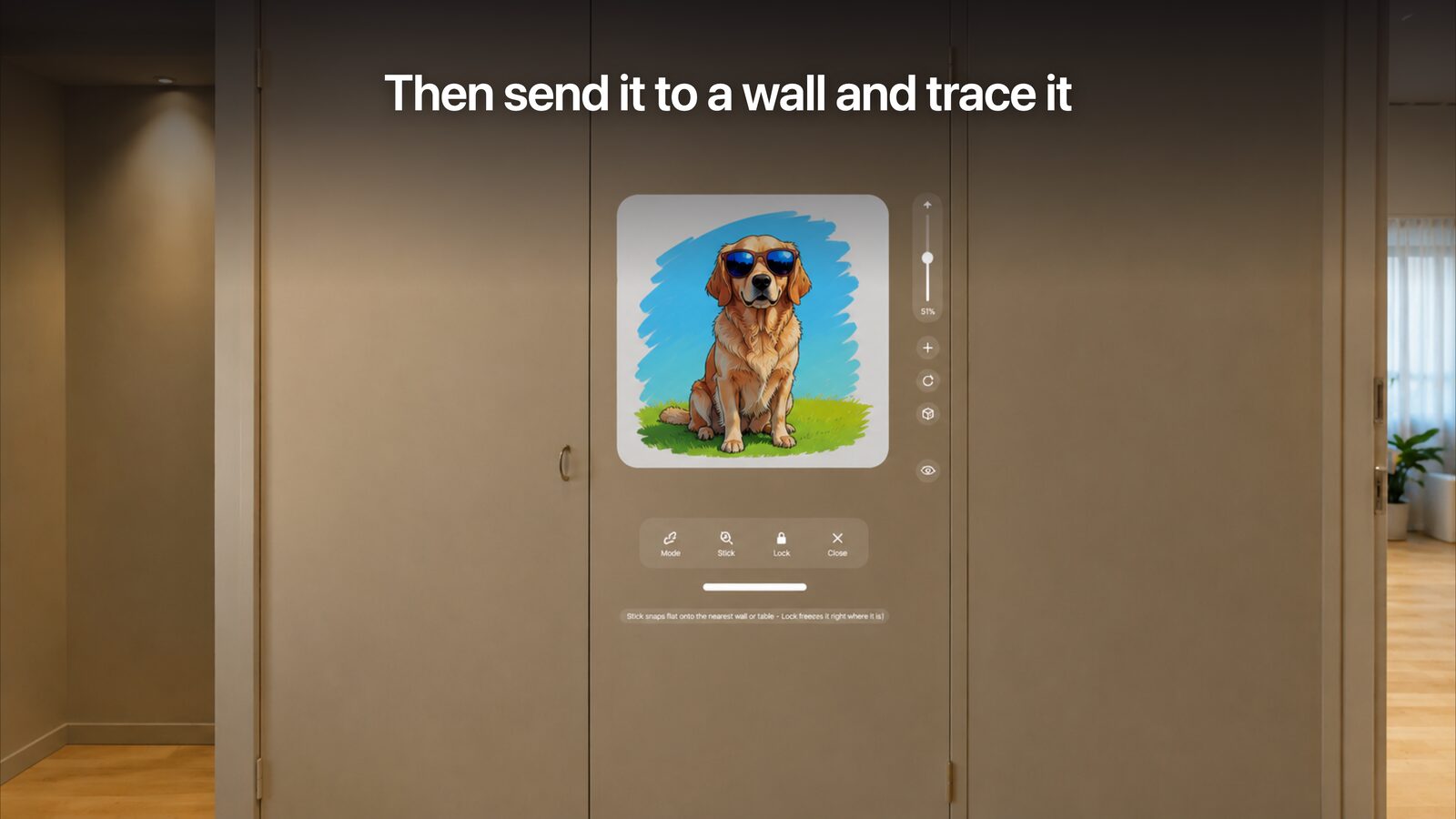 A design locked onto a real wall